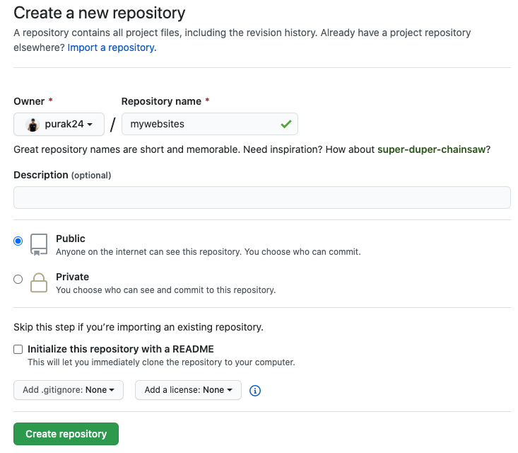 Create New Github Repo